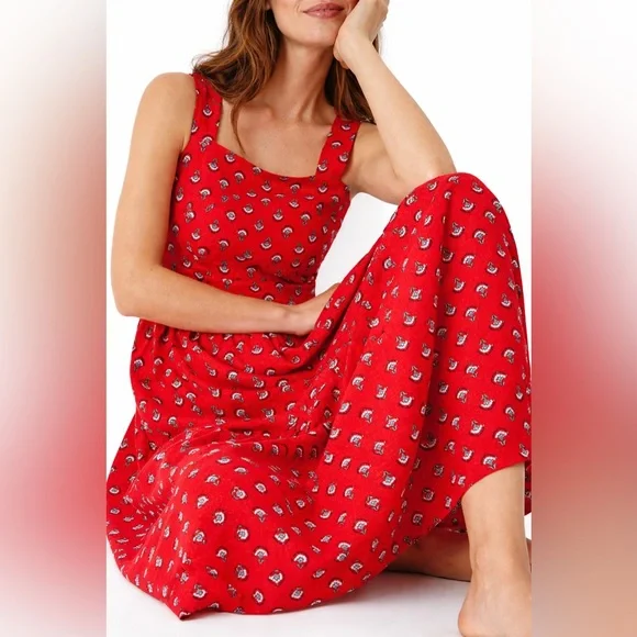 Ann Taylor Red Floral Maxi Dress - Picture 3 of 3